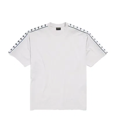 Balenciaga Cotton Logo Strip T-shirt In White