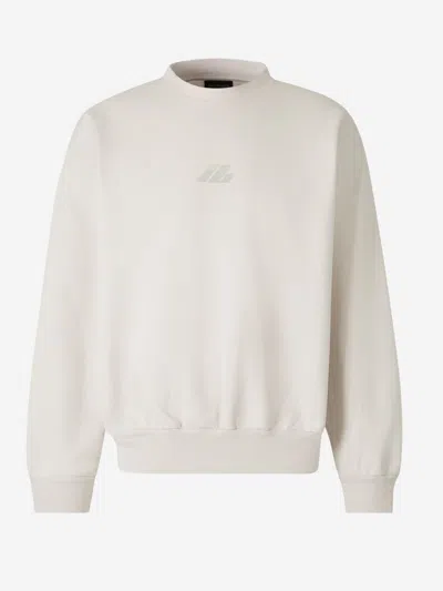 Balenciaga Cotton Logo Sweatshirt In White