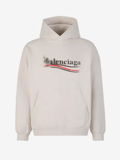 Balenciaga Cotton Logo Sweatshirt In Logo Estampado A Contraste