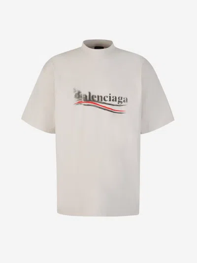 Balenciaga Cotton Logo T-shirt In Contrasting Logo