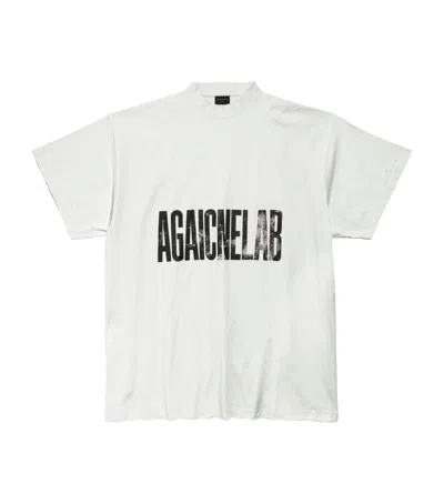 Balenciaga Cotton Logo T-shirt In White