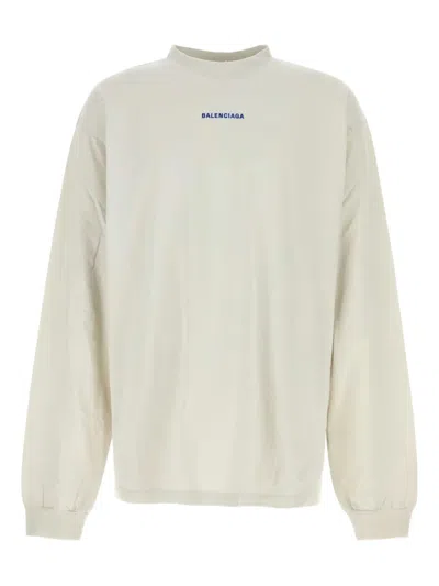 Balenciaga Cotton Long-sleeve Sweatshirt In Neutral