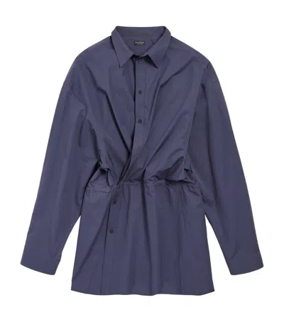 BALENCIAGA COTTON MINI SHIRT DRESS