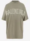 Balenciaga Crew Neck Distressed Neckline Graphic Print In Green
