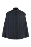 Balenciaga Grey Cotton Overshirt With Removable Sleeves For Men In Grey
