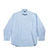Balenciaga Cotton Oversized Shirt In Navy