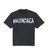 Balenciaga Black T-shirt With Lettering Logo Printed On The Front And Back In Cotton Man In Black