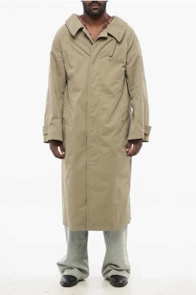 Balenciaga Cotton Trench Coat In Neutrals