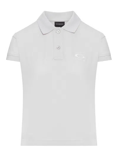 BALENCIAGA COTTON PIQUE POLO SHIRT WITH SPORT ICON LOGO