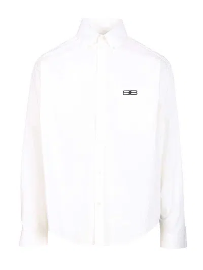 BALENCIAGA COTTON POPLIN BUTTON-DOWN SHIRT SHIRTS WHITE