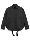 Balenciaga Cotton Poplin Lace-up Shirt In Black