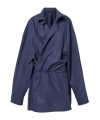 Balenciaga Elasticated Waistband Cotton Shirt Mini Dress In Blue