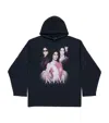 Balenciaga Cotton Printed Hoodie In Black