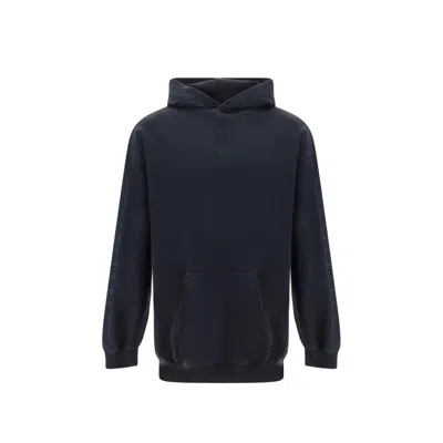 Balenciaga Cotton Ribbed Sweatshirt In Black