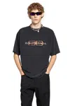 Balenciaga Cotton Short Sleeve T-shirt In Black