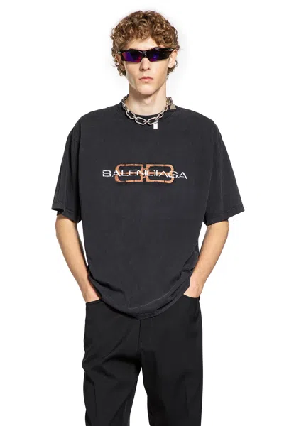 Balenciaga Cotton Short Sleeve T-shirt In Black