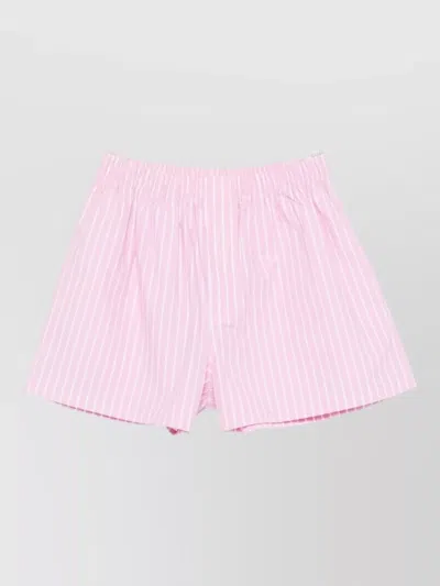 BALENCIAGA STRIPED COTTON KNEE-LENGTH SHORTS