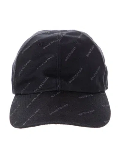 Pre-owned Balenciaga Cotton Six Pillar Baseball Hat In Black