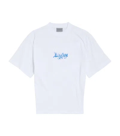 Balenciaga Cotton Sketchy Logo T-shirt In White
