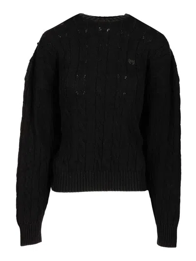 Balenciaga Cotton Sweater In Black