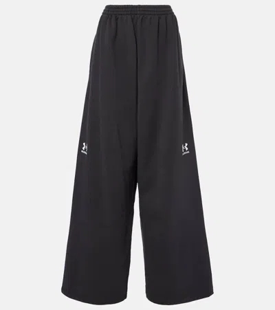 Balenciaga Cotton Sweatpants In Washedblackwhite