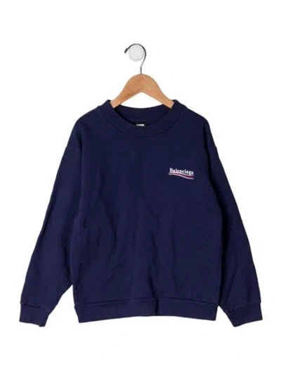 Pre-owned Balenciaga Kids' Cotton Sweatshirt In Blue