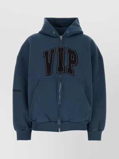 BALENCIAGA COTTON SWEATSHIRT WITH FRONT POCKETS AND HOOD