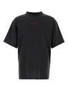 Balenciaga Black Crewneck T-shirt With Logo On The Front And On The Back In Cotton Man In Black