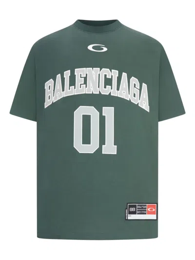 Balenciaga Jersey Oversize Cotton T-shirt In Green