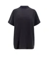 Balenciaga Distressed Black Oversized T-shirt With Ribbed Crew Neck In Black