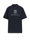 Balenciaga Faded Black T-shirt With Central Print And Wide Fit.