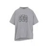 Balenciaga Ceo Asymmetrical Crewneck T-shirt In Gray