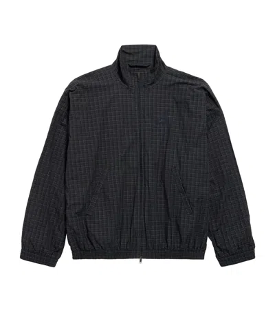 Balenciaga Cotton Tartan Track Jacket In Blue