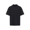 Balenciaga Black Crewneck T-shirt With Logo On The Front And On The Back In Cotton Man In Black