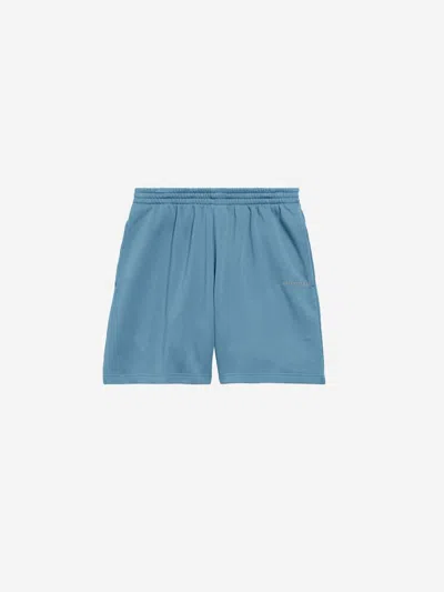 Balenciaga Cotton Terry Bermuda Shorts In Blue