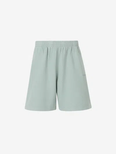 Balenciaga Cotton Terry Bermuda Shorts In Mint Green