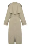 Balenciaga Cotton Trench Coat In Neutral