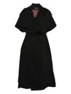 Balenciaga Stole Trench Coat Belted Waist In Black