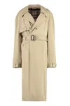 Balenciaga Cotton Trench Coat With Coordinated Waist Belt