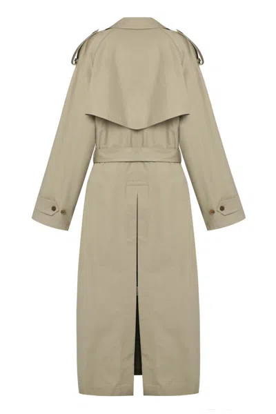 Balenciaga Cotton Trench Coat In Green