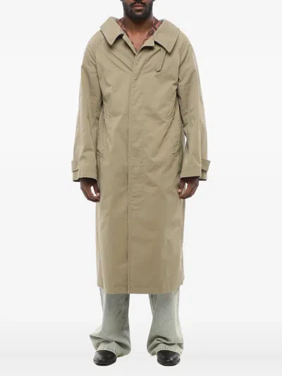 Balenciaga Cotton Trench Coat In Neutrals