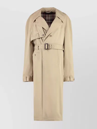 Balenciaga Cotton Trench Coat With Coordinated Waist Belt