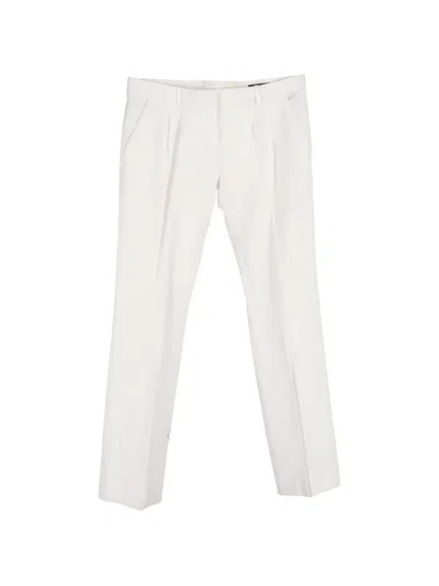 Pre-owned Balenciaga Cotton Trousers In White