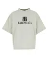 Balenciaga Cotton Tshirt With Logo Print In White