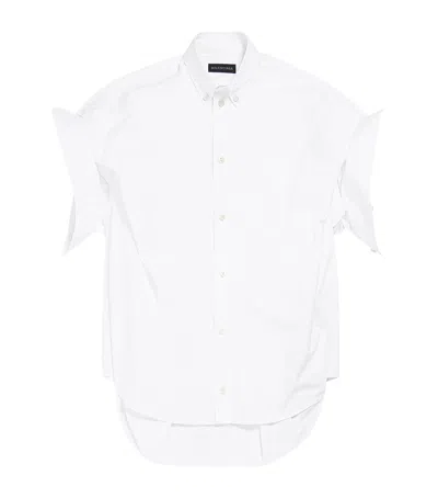 BALENCIAGA COTTON TUCKED-SLEEVE SHIRT