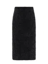 Balenciaga Cotton Tweed Knitted Midi Skirt In Black