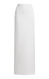 Balenciaga Off White High Waist Long Tweed Skirt In White