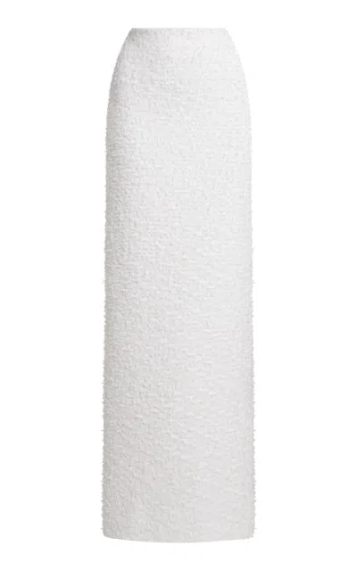 Balenciaga Cotton Tweed Piling Knit Skirt In White