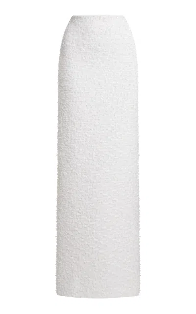 BALENCIAGA COTTON TWEED MAXI COLUMN SKIRT