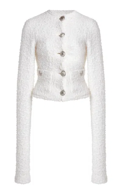 Balenciaga Cotton Tweed Piling Knit In White